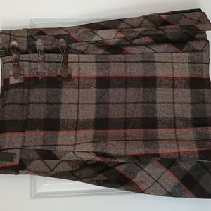 Vintage look wool kilt skirt